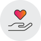 Hand holding heart icon