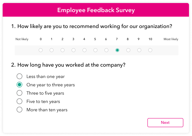 Employee feedback survey